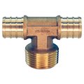 Apollo Pex 3/4 in. Brass PEX Barb x 3/4 in. Male Pipe Thread Adapter Tee APXMT34